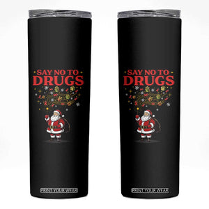 Santa Christmas Skinny Tumbler AIDS Awwanrness Red Ribbon HIV Support TS14 Black Print Your Wear