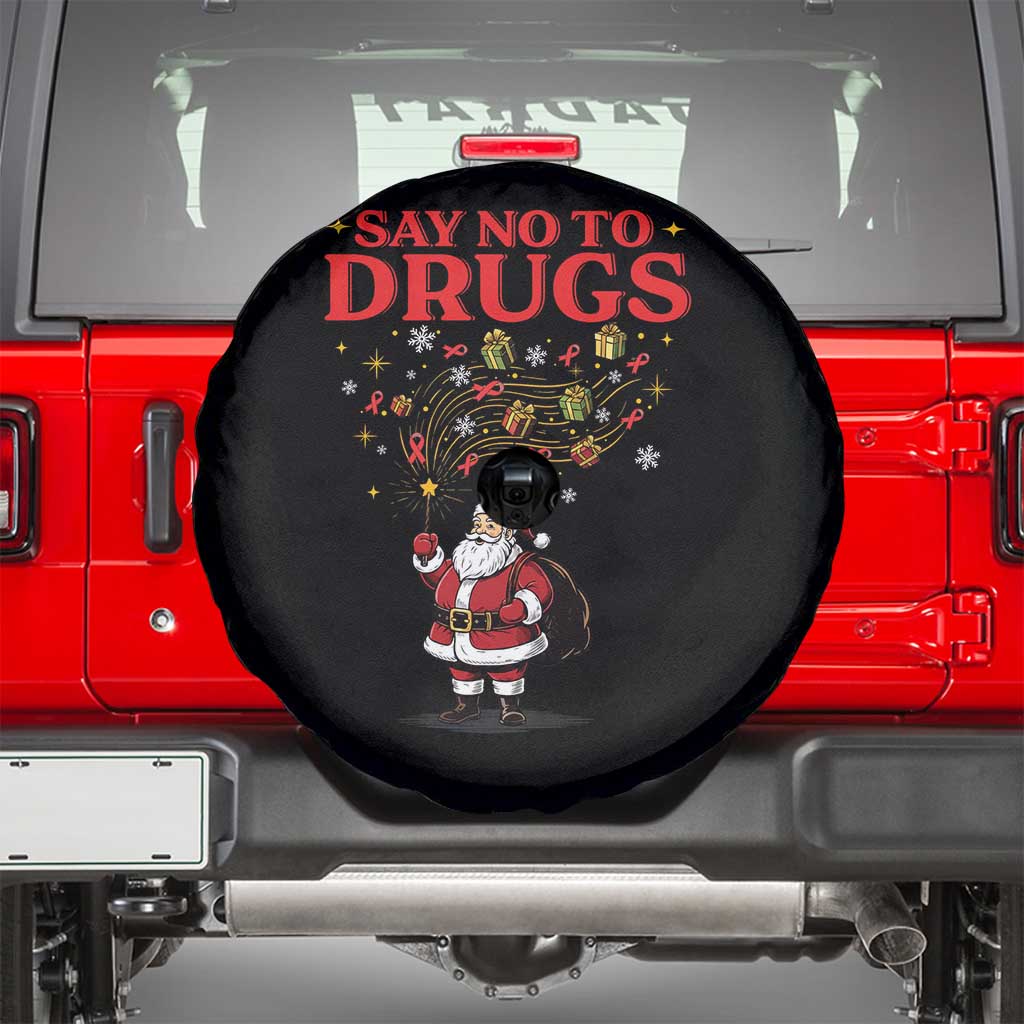 Santa Christmas Spare Tire Cover AIDS Awwanrness Red Ribbon HIV Support TS14 Black Print Your Wear