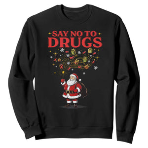 Santa Christmas Sweatshirt AIDS Awwanrness Red Ribbon HIV Support TS14 Black Print Your Wear