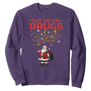 Santa Christmas Sweatshirt AIDS Awwanrness Red Ribbon HIV Support TS14 Purple Print Your Wear