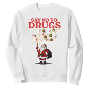 Santa Christmas Sweatshirt AIDS Awwanrness Red Ribbon HIV Support TS14 White Print Your Wear