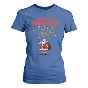 Santa Christmas T Shirt For Women AIDS Awwanrness Red Ribbon HIV Support TS14 Royal Blue Print Your Wear