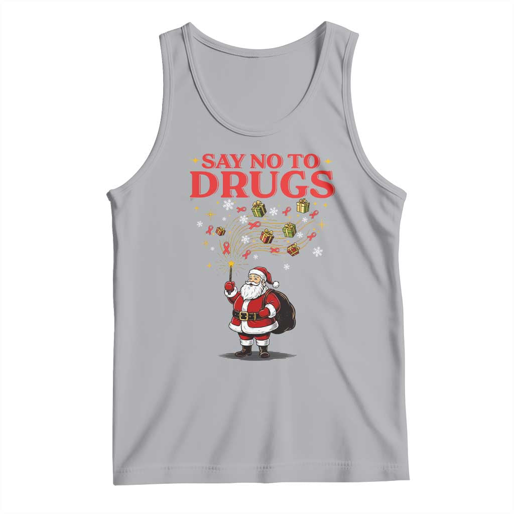 Santa Christmas Tank Top AIDS Awwanrness Red Ribbon HIV Support TS14 Athletic Heather Print Your Wear