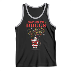 Santa Christmas Tank Top AIDS Awwanrness Red Ribbon HIV Support TS14 Black Athletic Heather Print Your Wear