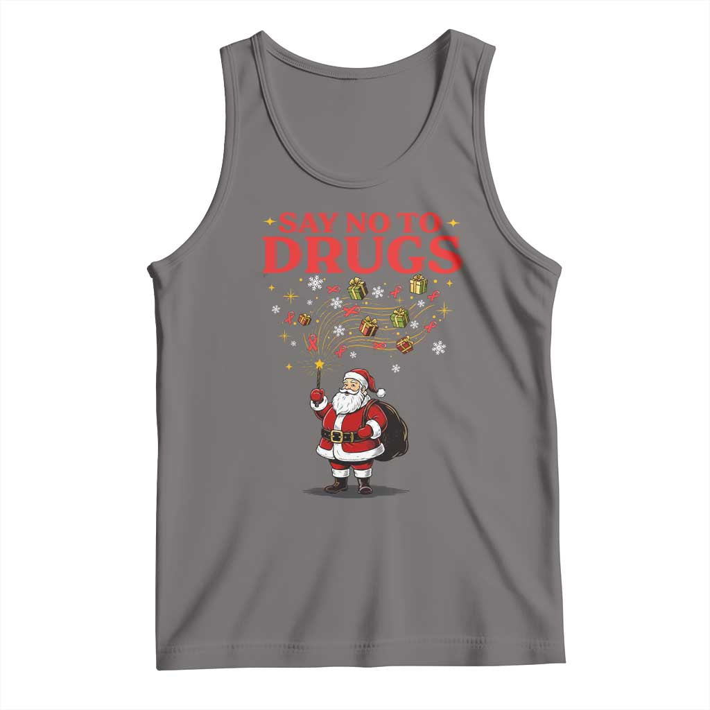 Santa Christmas Tank Top AIDS Awwanrness Red Ribbon HIV Support TS14 Deep Heather Print Your Wear