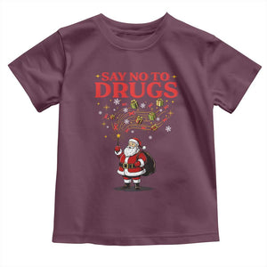 Santa Christmas Toddler T Shirt AIDS Awwanrness Red Ribbon HIV Support TS14 Maroon Print Your Wear