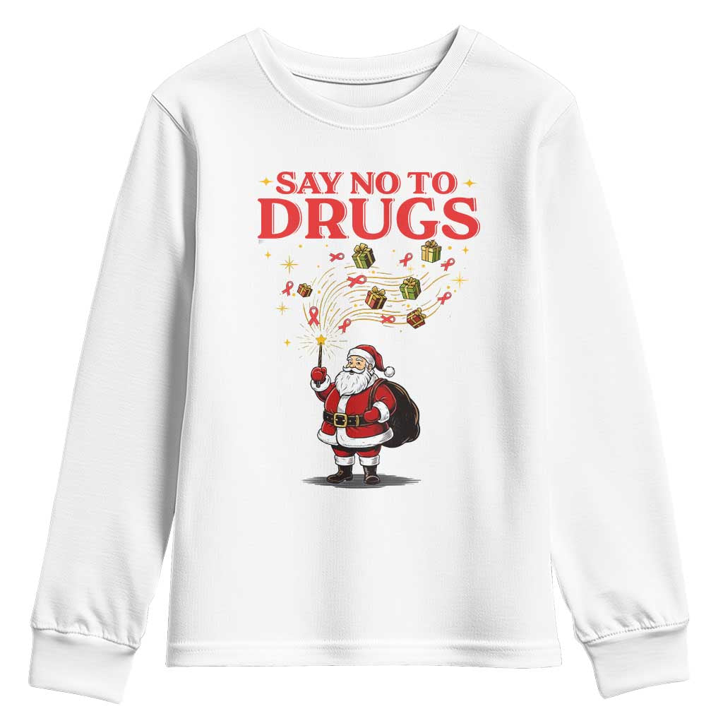 Santa Christmas Youth Sweatshirt AIDS Awwanrness Red Ribbon HIV Support TS14 White Print Your Wear
