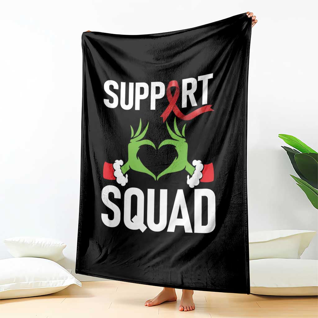 Red Ribbon AIDS Awareness Throw Blanket Elf Hand Christmas HIV Support TS14 Print Your Wear