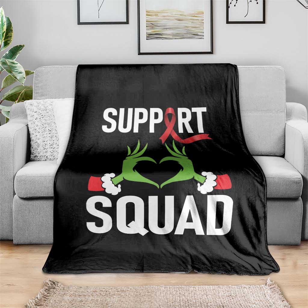 Red Ribbon AIDS Awareness Throw Blanket Elf Hand Christmas HIV Support TS14 Print Your Wear
