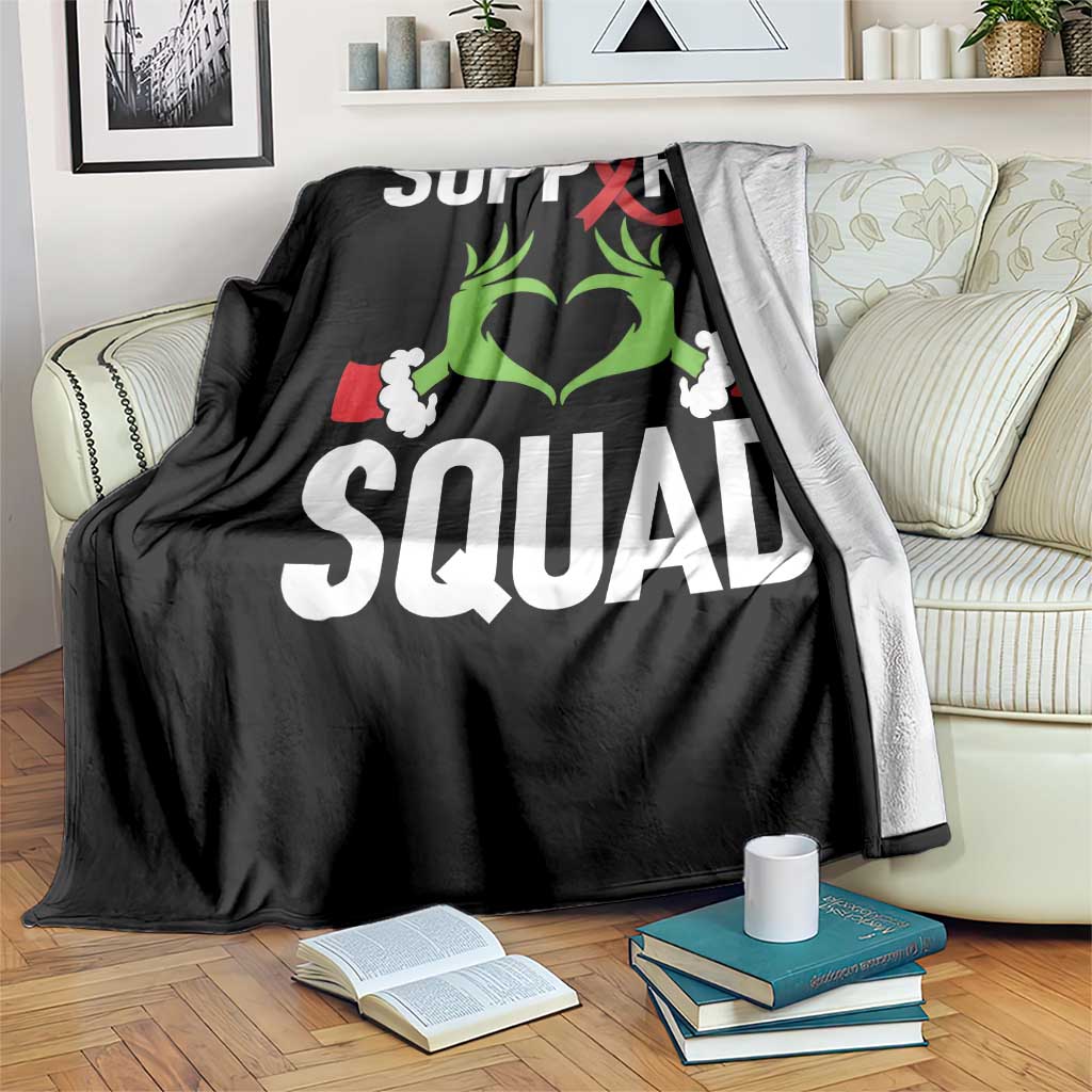 Red Ribbon AIDS Awareness Throw Blanket Elf Hand Christmas HIV Support TS14 Print Your Wear