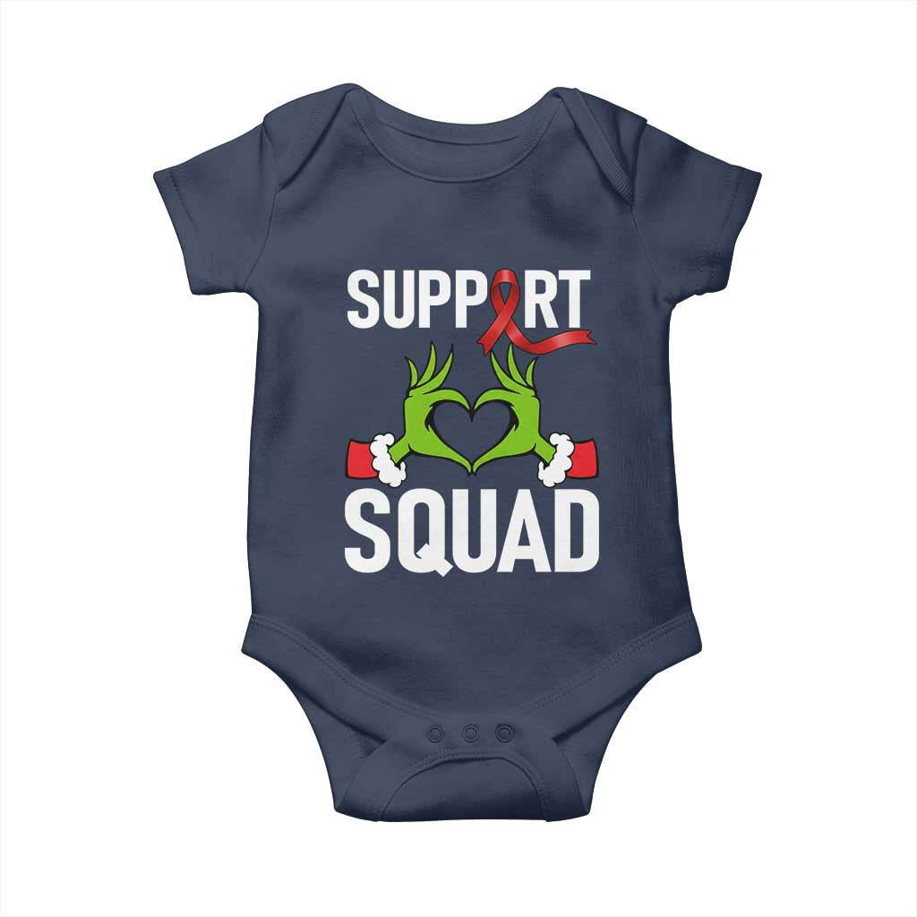 Red Ribbon AIDS Awareness Baby Onesie Elf Hand Christmas HIV Support TS14 Navy Print Your Wear