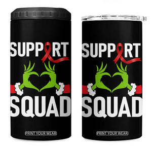 Red Ribbon AIDS Awareness 4 in 1 Can Cooler Tumbler Elf Hand Christmas HIV Support TS14 One Size: 16 oz Black Print Your Wear