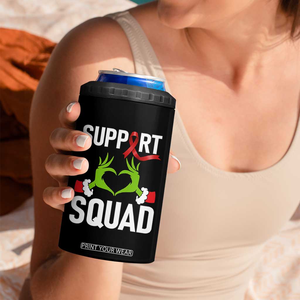 Red Ribbon AIDS Awareness 4 in 1 Can Cooler Tumbler Elf Hand Christmas HIV Support TS14 Print Your Wear