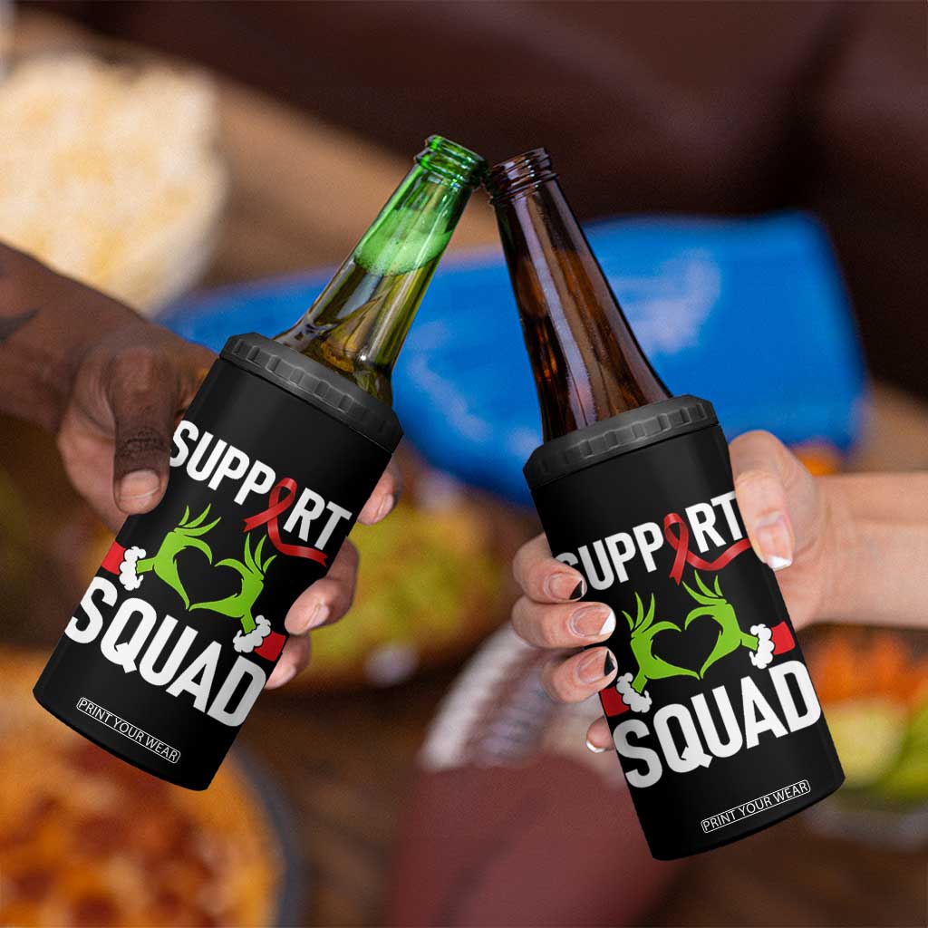 Red Ribbon AIDS Awareness 4 in 1 Can Cooler Tumbler Elf Hand Christmas HIV Support TS14 Print Your Wear