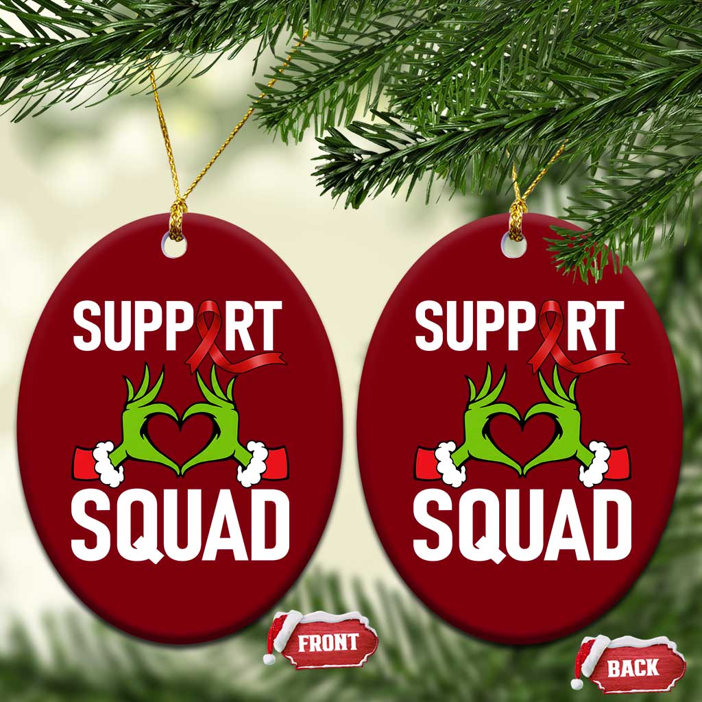 Red Ribbon AIDS Awareness Ceramic Ornament Elf Hand Christmas HIV Support TS14 Print Your Wear