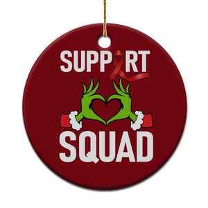 Red Ribbon AIDS Awareness Ceramic Ornament Elf Hand Christmas HIV Support TS14 1pc Red Print Your Wear