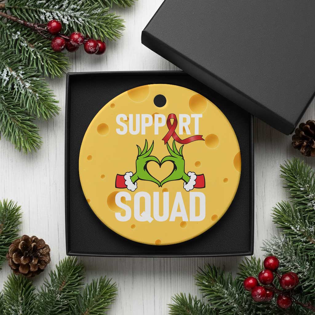 Red Ribbon AIDS Awareness Ceramic Ornament Elf Hand Christmas HIV Support TS14 1pc Yellow Cheese Print Your Wear