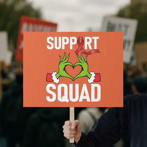 Red Ribbon AIDS Awareness Protest Sign Elf Hand Christmas HIV Support TS14 Horizontal 18" × 24" Orange Print Your Wear