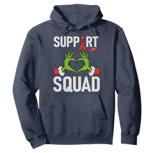 Red Ribbon AIDS Awareness Hoodie Elf Hand Christmas HIV Support TS14 Navy Print Your Wear