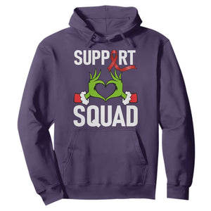 Red Ribbon AIDS Awareness Hoodie Elf Hand Christmas HIV Support TS14 Purple Print Your Wear