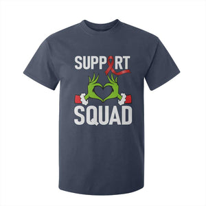 Red Ribbon AIDS Awareness T Shirt For Kid Elf Hand Christmas HIV Support TS14 Navy Print Your Wear