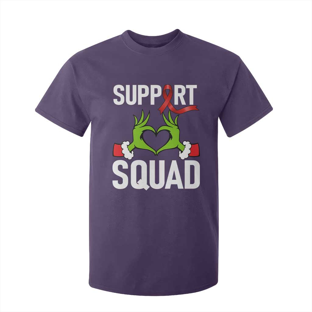 Red Ribbon AIDS Awareness T Shirt For Kid Elf Hand Christmas HIV Support TS14 Purple Print Your Wear