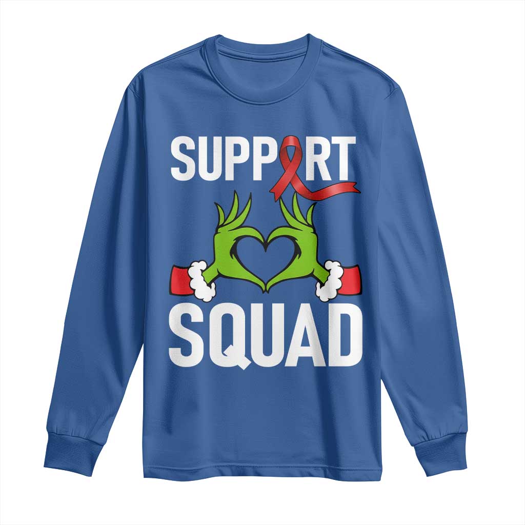 Red Ribbon AIDS Awareness Long Sleeve Shirt Elf Hand Christmas HIV Support TS14 Royal Blue Print Your Wear