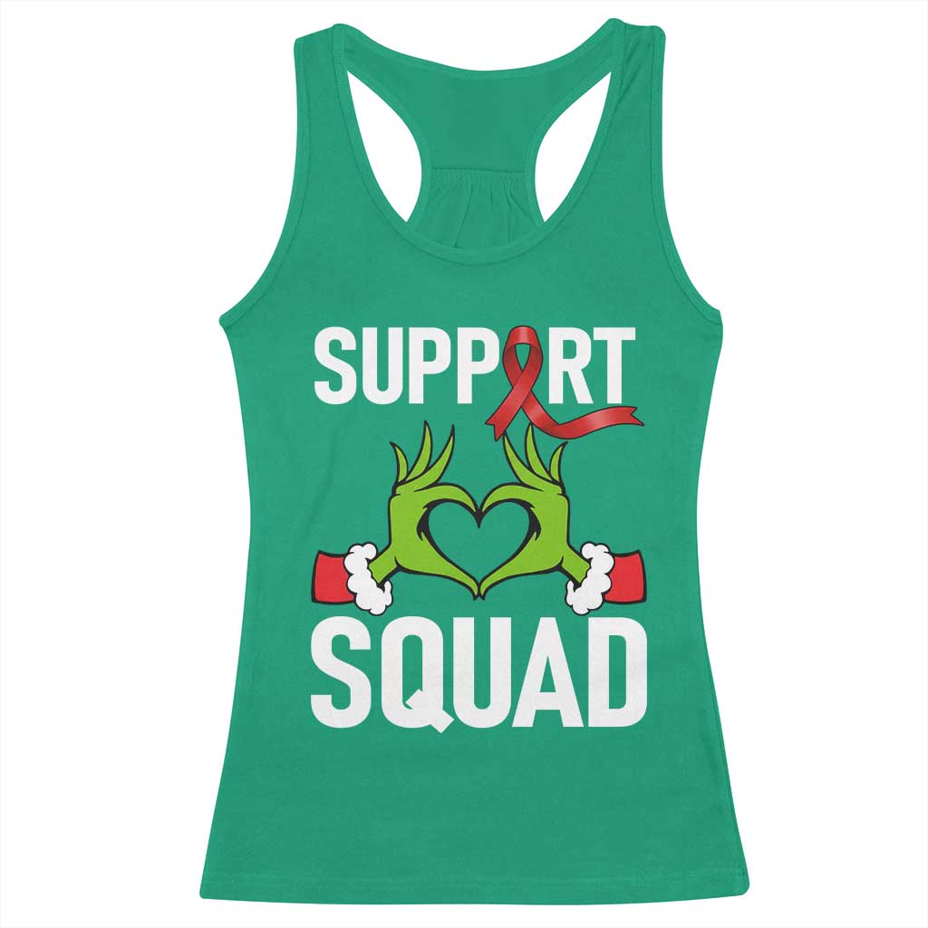 Red Ribbon AIDS Awareness Racerback Tank Top Elf Hand Christmas HIV Support TS14 Irish Green Print Your Wear