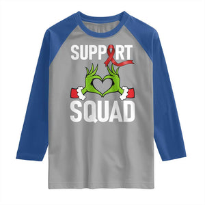 Red Ribbon AIDS Awareness Raglan Shirt Elf Hand Christmas HIV Support TS14 Sport Gray Royal Print Your Wear