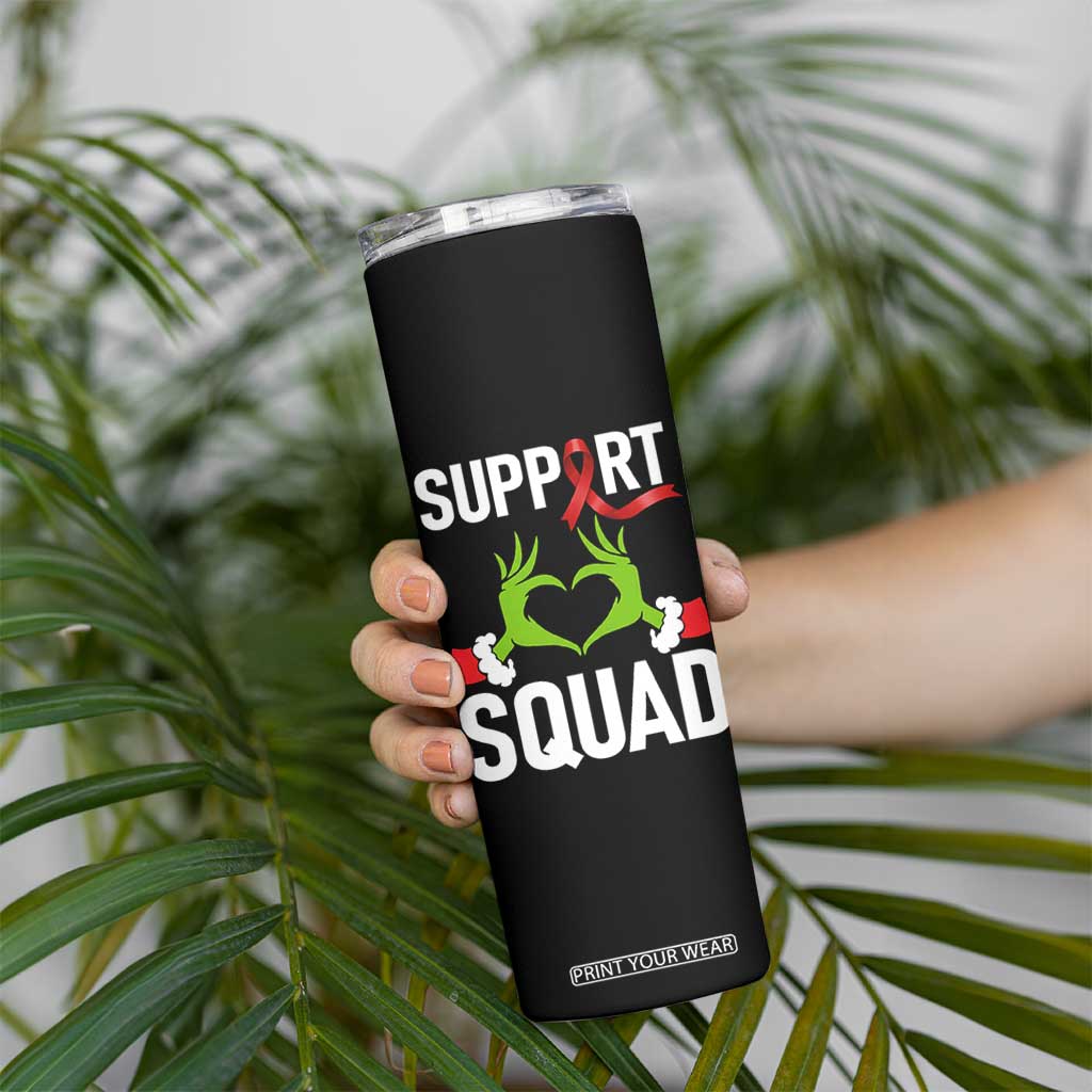 Red Ribbon AIDS Awareness Skinny Tumbler Elf Hand Christmas HIV Support TS14 Print Your Wear