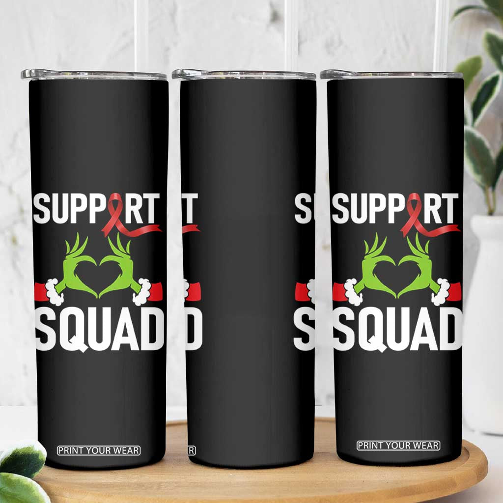 Red Ribbon AIDS Awareness Skinny Tumbler Elf Hand Christmas HIV Support TS14 Print Your Wear