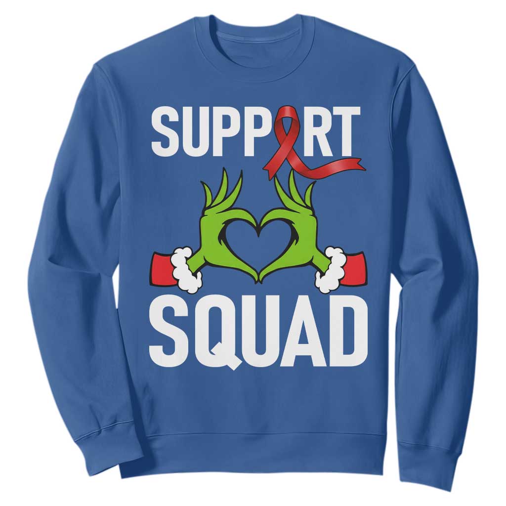 Red Ribbon AIDS Awareness Sweatshirt Elf Hand Christmas HIV Support TS14 Royal Blue Print Your Wear