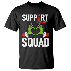 Red Ribbon AIDS Awareness T Shirt Elf Hand Christmas HIV Support TS14 Black Print Your Wear