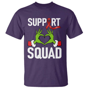 Red Ribbon AIDS Awareness T Shirt Elf Hand Christmas HIV Support TS14 Purple Print Your Wear