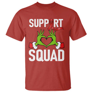 Red Ribbon AIDS Awareness T Shirt Elf Hand Christmas HIV Support TS14 Red Print Your Wear