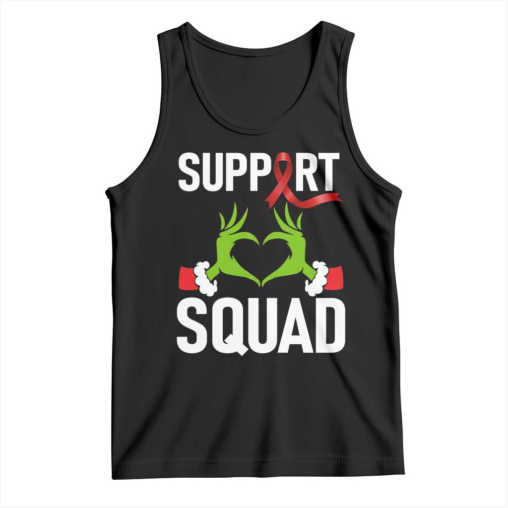 Red Ribbon AIDS Awareness Tank Top Elf Hand Christmas HIV Support TS14 Black Print Your Wear