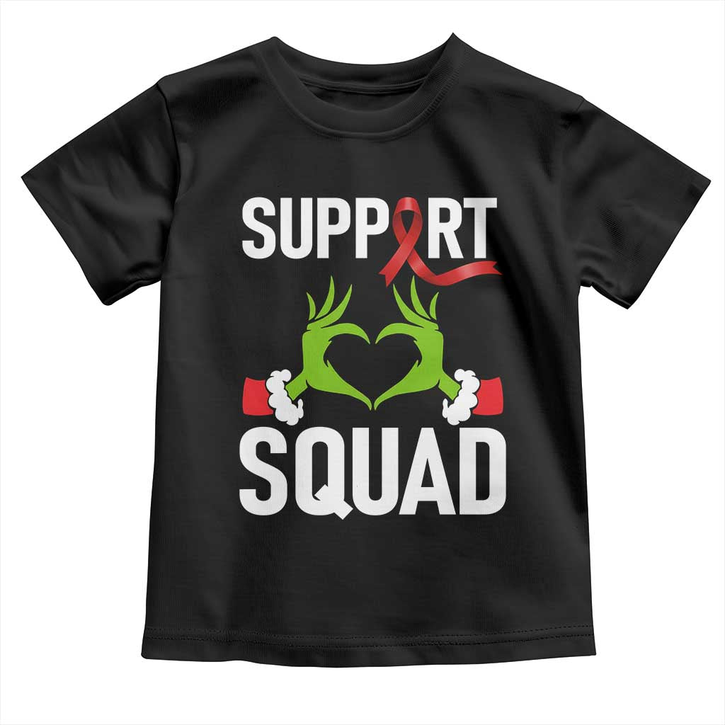 Red Ribbon AIDS Awareness Toddler T Shirt Elf Hand Christmas HIV Support TS14 Black Print Your Wear