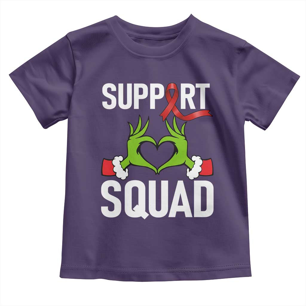 Red Ribbon AIDS Awareness Toddler T Shirt Elf Hand Christmas HIV Support TS14 Purple Print Your Wear