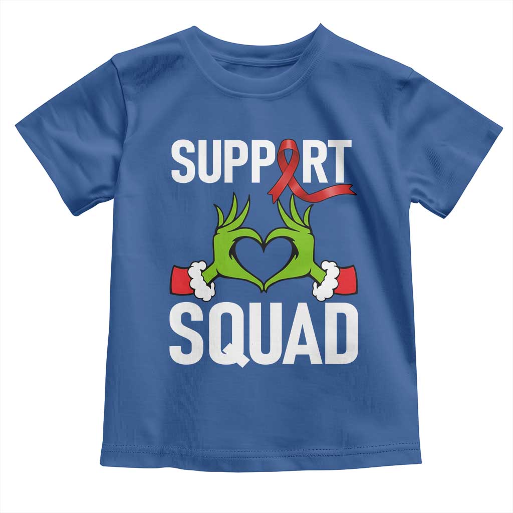 Red Ribbon AIDS Awareness Toddler T Shirt Elf Hand Christmas HIV Support TS14 Royal Blue Print Your Wear