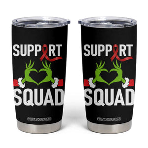 Red Ribbon AIDS Awareness Tumbler Cup Elf Hand Christmas HIV Support TS14 Black Print Your Wear