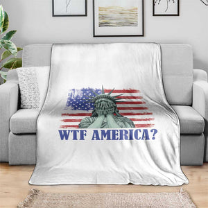 Funny American Throw Blanket Statue of Liberty WTF USA Freedom Satire TS14 Print Your Wear