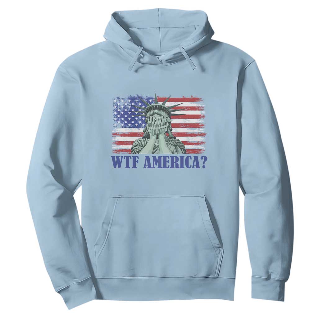 Funny American Hoodie Statue of Liberty WTF USA Freedom Satire TS14 Light Blue Print Your Wear