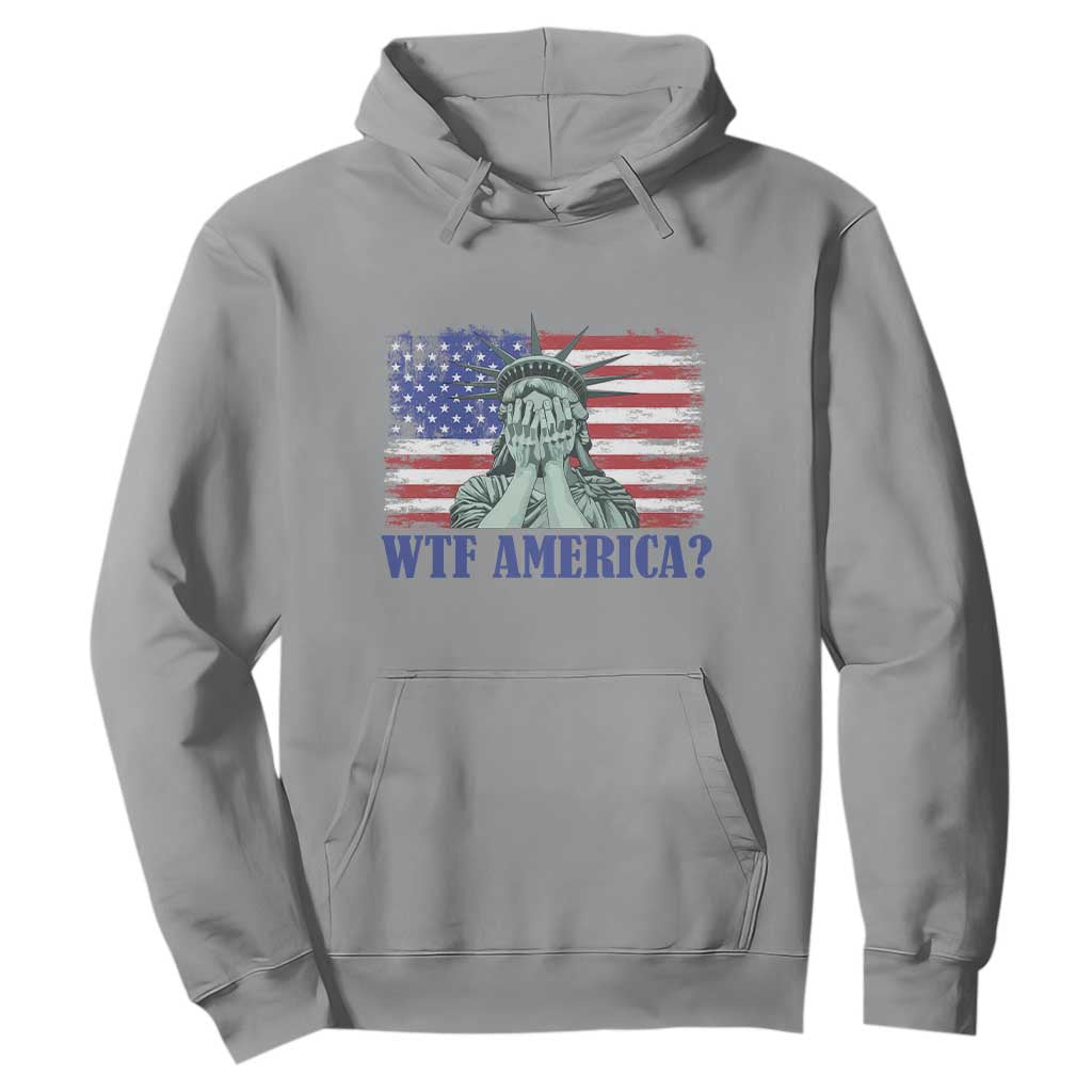 Funny American Hoodie Statue of Liberty WTF USA Freedom Satire TS14 Sport Gray Print Your Wear