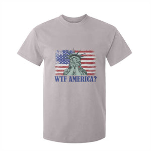 Funny American T Shirt For Kid Statue of Liberty WTF USA Freedom Satire TS14 Ice Gray Print Your Wear