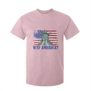 Funny American T Shirt For Kid Statue of Liberty WTF USA Freedom Satire TS14 Light Pink Print Your Wear