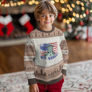 Funny American Ugly Christmas Sweater Statue of Liberty WTF USA Freedom Satire TS14 Mocha Mousse Print Your Wear