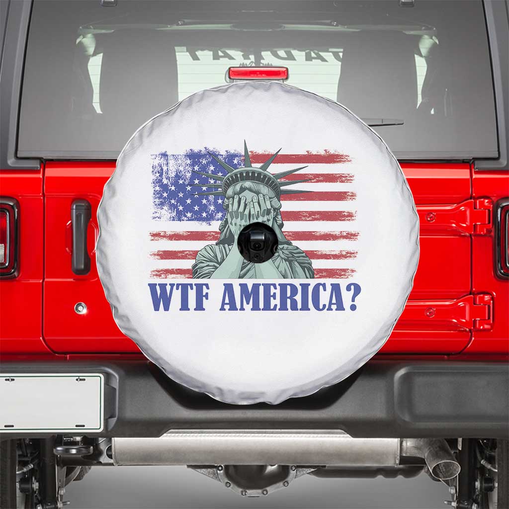 Funny American Spare Tire Cover Statue of Liberty WTF USA Freedom Satire TS14 White Print Your Wear