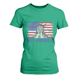 Funny American T Shirt For Women Statue of Liberty WTF USA Freedom Satire TS14 Irish Green Print Your Wear