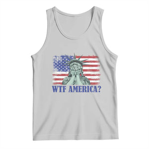 Funny American Tank Top Statue of Liberty WTF USA Freedom Satire TS14 Ash Print Your Wear