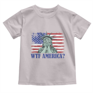 Funny American Toddler T Shirt Statue of Liberty WTF USA Freedom Satire TS14 Ice Gray Print Your Wear